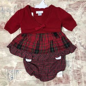 Baby Girl American Living 3 Piece Outfit Red Plaid